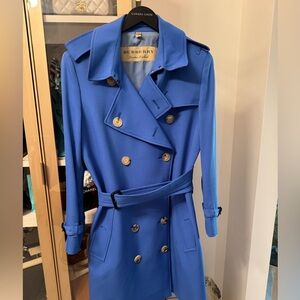 Burberry London Wool Trench Coat Blue UK 8 / US 6